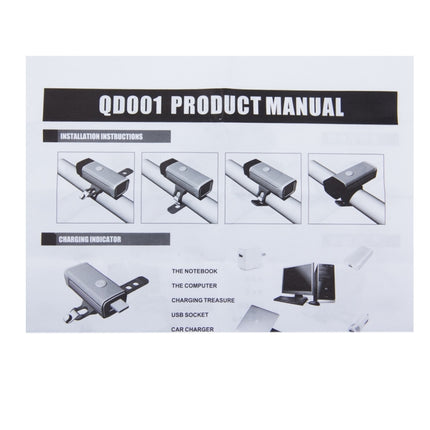 MC-QD001 180 Lumens USB Rechargeable LED Bright Aluminum Light with Handlebar Mount