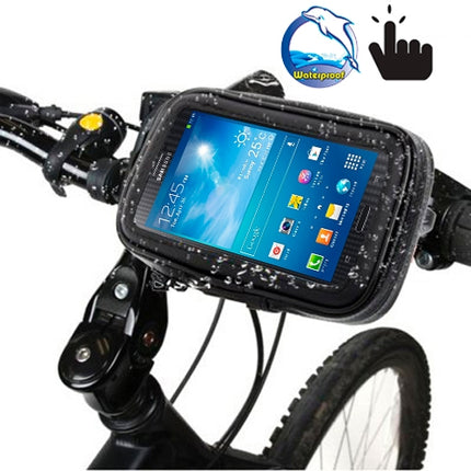 Bicycle Handlebar Mount Holder Waterproof / Sand-proof / Snow-proof / Dirt-proof Zipper Touch Bag, Suitable for Galaxy Note III / N9000 & Mega 6.3 / i9200