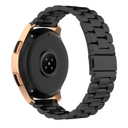 For Huami GTS/Galaxy Watch 42/40/44 Universal Three Beads Stainless Steel Watch Wrist Strap 20mm, Black, Gold, Rose Gold, Colourful, Silver - DealBuddy