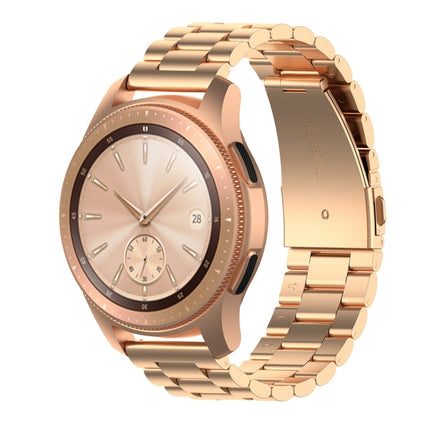 For Huami GTS/Galaxy Watch 42/40/44 Universal Three Beads Stainless Steel Watch Wrist Strap 20mm, Black, Gold, Rose Gold, Colourful, Silver - DealBuddy