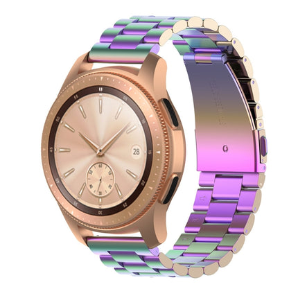 For Huami GTS/Galaxy Watch 42/40/44 Universal Three Beads Stainless Steel Watch Wrist Strap 20mm, Black, Gold, Rose Gold, Colourful, Silver - DealBuddy