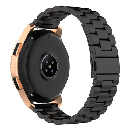 For Huawei GT2/GT/Samsung Galaxy Watch 46mm R800/Samsung Gear S3 Universal Three Beads Stainless Steel Watch Wrist Strap 22mm, Black, Gold, Rose Gold, Colourful, Silver - DealBuddy