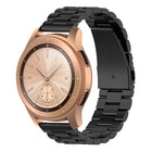 For Huawei GT2/GT/Samsung Galaxy Watch 46mm R800/Samsung Gear S3 Universal Three Beads Stainless Steel Watch Wrist Strap 22mm, Black, Gold, Rose Gold, Colourful, Silver - DealBuddy