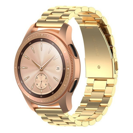 For Huawei GT2/GT/Samsung Galaxy Watch 46mm R800/Samsung Gear S3 Universal Three Beads Stainless Steel Watch Wrist Strap 22mm, Black, Gold, Rose Gold, Colourful, Silver - DealBuddy