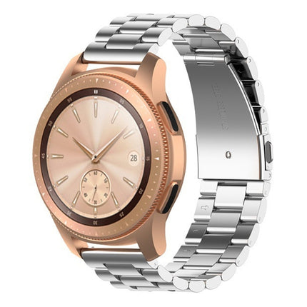 For Huawei GT2/GT/Samsung Galaxy Watch 46mm R800/Samsung Gear S3 Universal Three Beads Stainless Steel Watch Wrist Strap 22mm, Black, Gold, Rose Gold, Colourful, Silver - DealBuddy