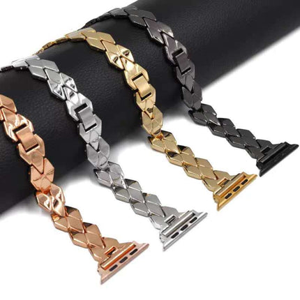 Apple Watch Series 5 & 4 44mm / 3 & 2 & 1 42mm Diamond Stainless Steel Band, For Apple Watch Series 5 & 4 44mm - DealBuddy