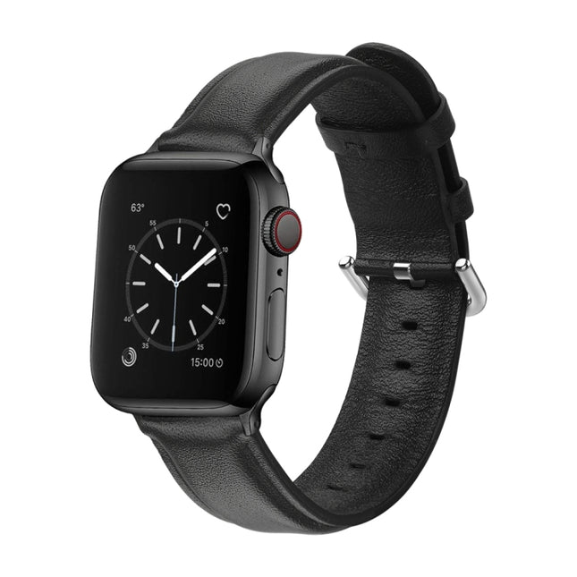 For Apple Watch Series 5 & 4 44mm 3 & 2 & 1 42mm Round Hole Leather Strap