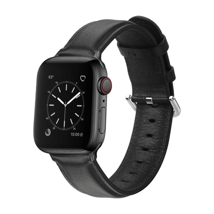 For Apple Watch Series 5 & 4 44mm 3 & 2 & 1 42mm Round Hole Leather Strap