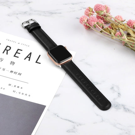 For Apple Watch Series 5 & 4 44mm 3 & 2 & 1 42mm Round Hole Leather Strap - DealBuddy