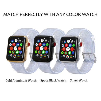 For Apple Watch Series 5 & 4 44mm / 3 & 2 & 1 42mm Glitter Silicone Strap - DealBuddy