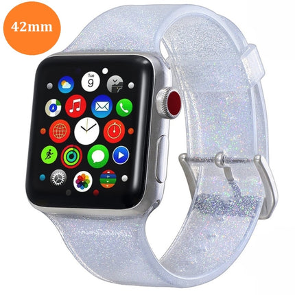 For Apple Watch Series 5 & 4 44mm / 3 & 2 & 1 42mm Glitter Silicone Strap - DealBuddy