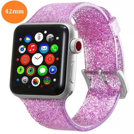For Apple Watch Series 5 & 4 44mm / 3 & 2 & 1 42mm Glitter Silicone Strap - DealBuddy