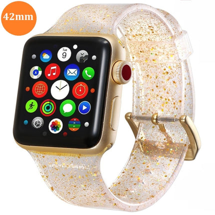 For Apple Watch Series 5 & 4 44mm / 3 & 2 & 1 42mm Glitter Silicone Strap - DealBuddy