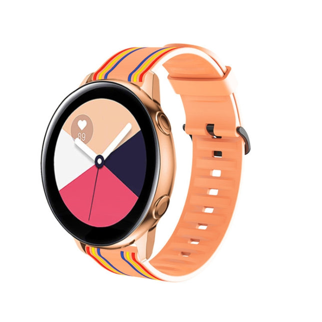 20mm For Huami Amazfit GTS / Samsung Galaxy Watch Active 2 / Huawei Watch GT2 42MM Striped Silicone Strap - DealBuddy