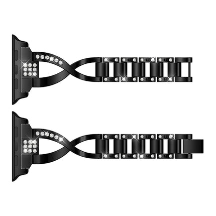 X-shaped Diamond-studded Solid Stainless Steel Wrist Strap Watch Band for Apple Watch Series 3 & 2 & 1 42mm - DealBuddy