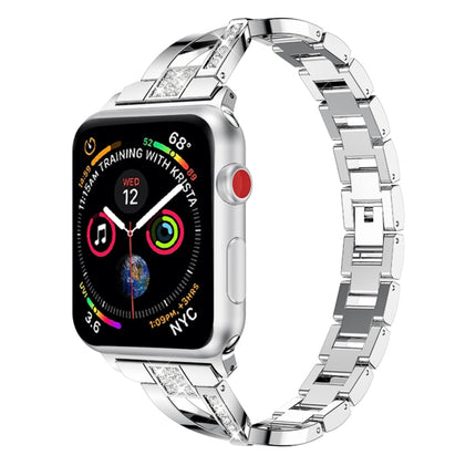 X-shaped Diamond-studded Solid Stainless Steel Wrist Strap Watch Band for Apple Watch Series 3 & 2 & 1 42mm - DealBuddy