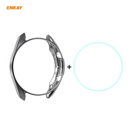 For Samsung Galaxy Watch 3 45mm 2 in 1 ENKAY Hat-Prince Electroplate Soft TPU Case + 0.2mm 9H 2.15D Curved Edge Tempered Glass Film - DealBuddy