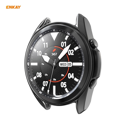 For Samsung Galaxy Watch 3 45mm 2 in 1 ENKAY Hat-Prince Electroplate Soft TPU Case + 0.2mm 9H 2.15D Curved Edge Tempered Glass Film - DealBuddy