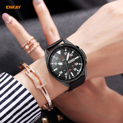 For Samsung Galaxy Watch 3 45mm 2 in 1 ENKAY Hat-Prince Electroplate Soft TPU Case + 0.2mm 9H 2.15D Curved Edge Tempered Glass Film - DealBuddy