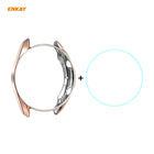 For Samsung Galaxy Watch 3 45mm 2 in 1 ENKAY Hat-Prince Electroplate Soft TPU Case + 0.2mm 9H 2.15D Curved Edge Tempered Glass Film - DealBuddy