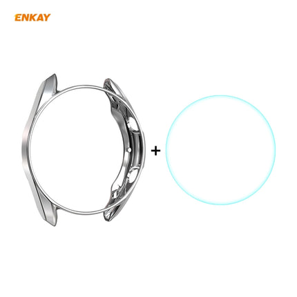 For Samsung Galaxy Watch 3 45mm 2 in 1 ENKAY Hat-Prince Electroplate Soft TPU Case + 0.2mm 9H 2.15D Curved Edge Tempered Glass Film - DealBuddy