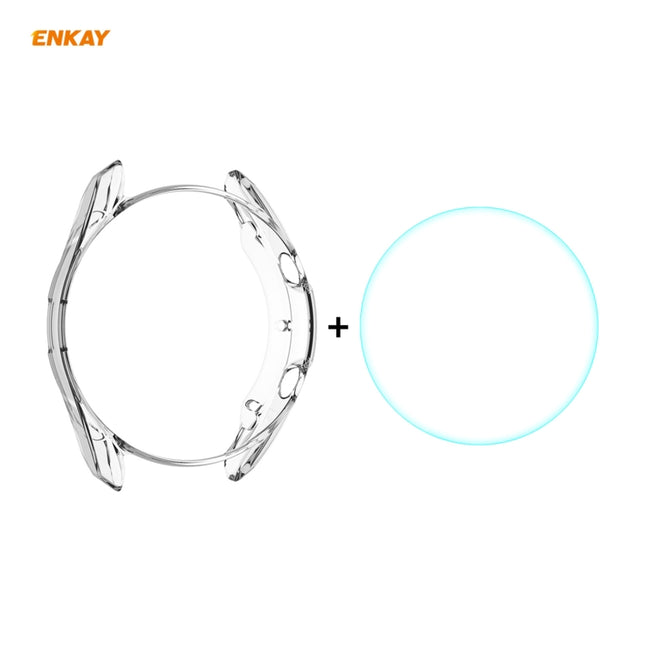 2 in 1 ENKAY Hat-Prince Transparent Soft TPU Case + 0.2mm 9H 2.15D Curved Edge Tempered Glass Film, For Samsung Galaxy Watch 3 45mm - DealBuddy