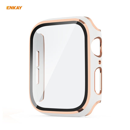 ENKAY Hat-Prince Full Coverage Electroplated PC Case + Tempered Glass Protector for Apple Watch Series 6 / 5 / 4 / SE 40mm