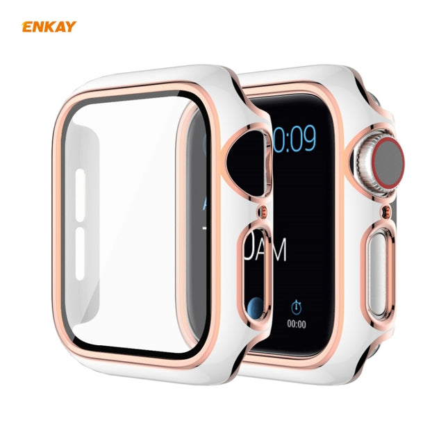 ENKAY Hat-Prince Full Coverage Electroplated PC Case + Tempered Glass Protector for Apple Watch Series 6 / 5 / 4 / SE 40mm, For Apple Watch Series 6 / 5 / 4 / SE 40mm - DealBuddy