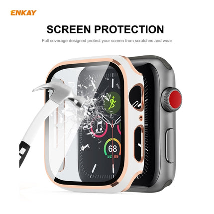ENKAY Hat-Prince Full Coverage Electroplated PC Case + Tempered Glass Protector for Apple Watch Series 6 / 5 / 4 / SE 44mm, For Apple Watch Series 6 / 5 / 4 / SE 44mm - DealBuddy