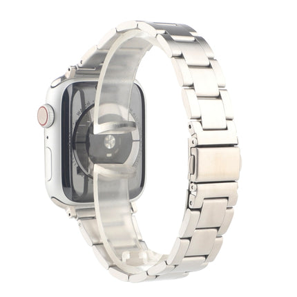 Stainless Steel Three Beads Hand Detachable Xiaoman Waist Strap Wristband, For Series 7 45mm / 6 & SE & 5 & 4 44mm / 3 & 2 & 1 42mm, For Series 7 41mm / 6 & SE & 5 & 4 40mm / 3 & 2 & 1 38mm - DealBuddy