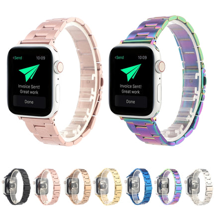 Stainless Steel Three Beads Hand Detachable Xiaoman Waist Strap Wristband, For Series 7 45mm / 6 & SE & 5 & 4 44mm / 3 & 2 & 1 42mm, For Series 7 41mm / 6 & SE & 5 & 4 40mm / 3 & 2 & 1 38mm - DealBuddy