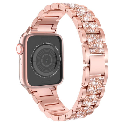 Three Stainless Steel Straps with Rhinestones, For Series 7 41mm / 6 & SE & 5 & 4 40mm / 3 & 2 & 1 38mm, For Series 7 45mm / 6 & SE & 5 & 4 44mm / 3 & 2 & 1 42mm - DealBuddy