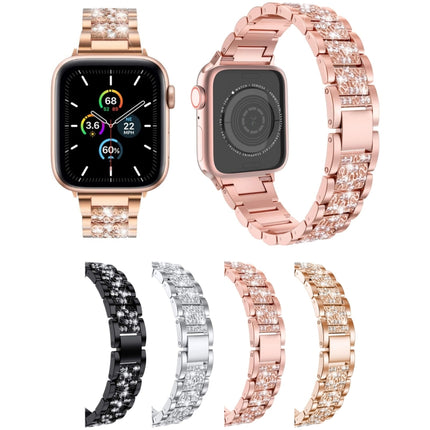 Three Stainless Steel Straps with Rhinestones, For Series 7 41mm / 6 & SE & 5 & 4 40mm / 3 & 2 & 1 38mm, For Series 7 45mm / 6 & SE & 5 & 4 44mm / 3 & 2 & 1 42mm - DealBuddy