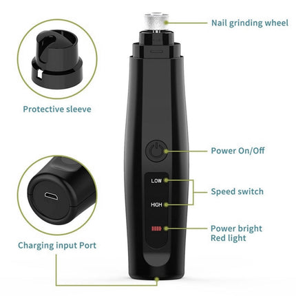Electric Dog Nail Grinder USB Rechargeable Pet Painless Nail Clipper, Nail Grinder - DealBuddy