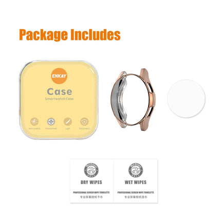 ENKAY For Samsung Galaxy Watch4 Classic 42mm ENKAY Hat-Prince Full Coverage Electroplate Soft Case TPU HD Clear Cover + Tempered Glass Protector - DealBuddy