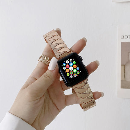 Creative Chain Stainless Steel Metal Strap For Apple Watch Series, 7 41mm / 6&SE&5&4 40mm / 3&2&1 38mm, 7 45mm / 6&SE&5&4 44mm / 3&2&1 42mm - DealBuddy
