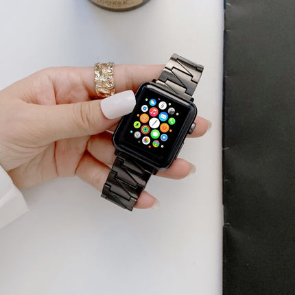 Creative Chain Stainless Steel Metal Strap For Apple Watch Series, 7 41mm / 6&SE&5&4 40mm / 3&2&1 38mm, 7 45mm / 6&SE&5&4 44mm / 3&2&1 42mm - DealBuddy