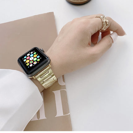 Creative Chain Stainless Steel Metal Strap For Apple Watch Series, 7 41mm / 6&SE&5&4 40mm / 3&2&1 38mm, 7 45mm / 6&SE&5&4 44mm / 3&2&1 42mm - DealBuddy