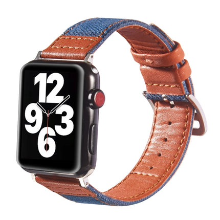 Sliver Buckle Leather Strap For Apple Watch Series, 7 41mm / 6&SE&5&4 40mm / 3&2&1 38mm, 7 45mm / 6&SE&5&4 44mm / 3&2&1 42mm - DealBuddy
