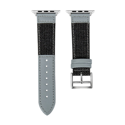 Denim Fit Leather Replacement Watch Strap For Apple Watch Series, 7 41mm / 6&SE&5&4 40mm / 3&2&1 38mm, 7 45mm / 6&SE&5&4 44mm / 3&2&1 42mm - DealBuddy