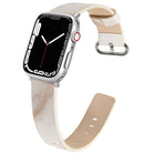 Marbled Leather Strap For Apple Watch Series, 7 41mm / 6&SE&5&4 40mm / 3&2&1 38mm, 7 45mm / 6&SE&5&4 44mm / 3&2&1 42mm - DealBuddy