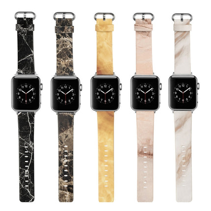 Marbled Leather Strap For Apple Watch Series, 7 41mm / 6&SE&5&4 40mm / 3&2&1 38mm, 7 45mm / 6&SE&5&4 44mm / 3&2&1 42mm - DealBuddy