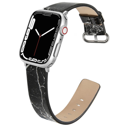 Marbled Leather Strap For Apple Watch Series, 7 41mm / 6&SE&5&4 40mm / 3&2&1 38mm, 7 45mm / 6&SE&5&4 44mm / 3&2&1 42mm - DealBuddy