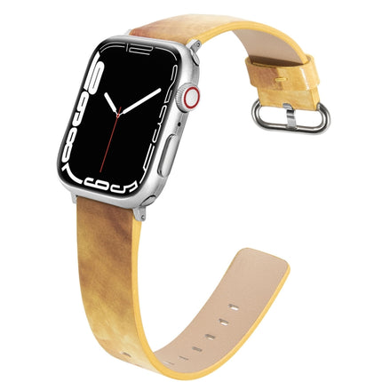 Marbled Leather Strap For Apple Watch Series, 7 41mm / 6&SE&5&4 40mm / 3&2&1 38mm, 7 45mm / 6&SE&5&4 44mm / 3&2&1 42mm - DealBuddy
