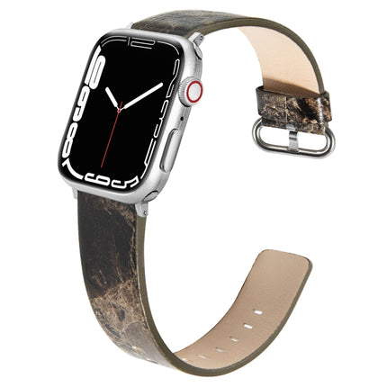 Marbled Leather Strap For Apple Watch Series, 7 41mm / 6&SE&5&4 40mm / 3&2&1 38mm, 7 45mm / 6&SE&5&4 44mm / 3&2&1 42mm - DealBuddy