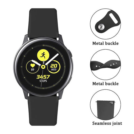 Monochrome Silicone Strap for Apply Samsung Galaxy Watch Active 20mm - DealBuddy