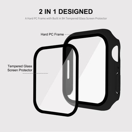 ENKAY Hat-Prince 2 in 1 PC Frame + 9H Tempered Glass Protector Full Coverage Case for Apple Watch Series 7 41mm - DealBuddy