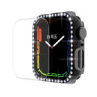 ENKAY Hat-Prince Electroplate PC Diamond Watch Case + Full Coverage Curved PET Screen Protector Film For Apple Watch Series 7 45mm - DealBuddy