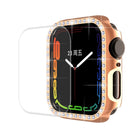 ENKAY Hat-Prince Electroplate PC Diamond Watch Case + Full Coverage Curved PET Screen Protector Film For Apple Watch Series 7 45mm