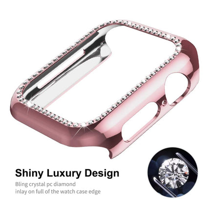 ENKAY Hat-Prince Electroplate PC Diamond Watch Case + Full Coverage Curved PET Screen Protector Film For Apple Watch Series 7 45mm - DealBuddy